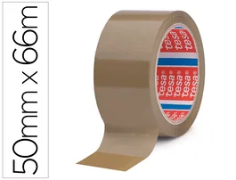 Tesa Cinta adhesiva marrón de polipropileno para embalaje, 66 m x 50 mm, precinto de 28 micras