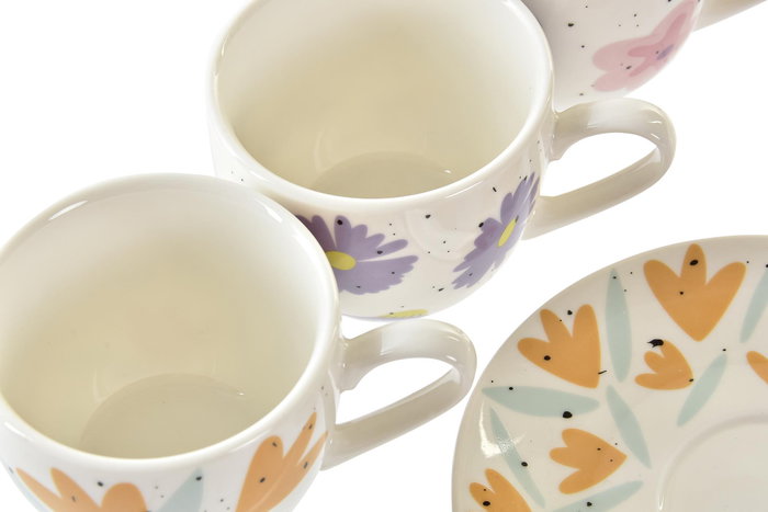 DKD Home Decor Taza Set Plato Flores Shengda Urban Multicolor Blanco Porcelana 90ml (12 Unidades) 6 x 5 x 8.5 cm DKD Home Decor Taza Set Plato Flores Shengda Urban Multicolor Blanco Porcelana 90ml (12 Unidades) 6 x 5 x 8.5 cm