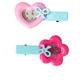 Inca PINZAS CORAZÓN Y FLOR botón 2 u Accesorios para el cabello niños con forma de corazón y flor