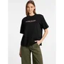 Guess Camiseta American Tradition para mujer - Corte holgado boxy, algodón orgánico, color negro, talla L - W4YI08K8HM0