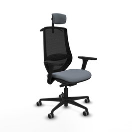 PIQUERAS Y CRESPO Silla de oficina Mardos con Mecanismo Sincro/Traslack, Gris y Negro