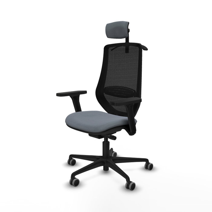 PIQUERAS Y CRESPO Silla de oficina Mardos con Mecanismo Sincro/Traslack, Gris y Negro