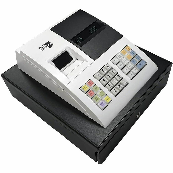 Ecr sampos ER-057S Registradora TPV Blanca con Display VFD y 14 Departamentos