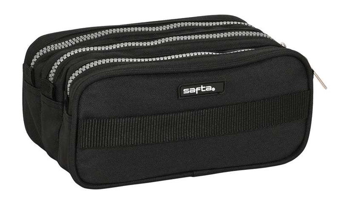Estuche Escolar Safta Stone Negro 21,5 x 10 x 8 cm