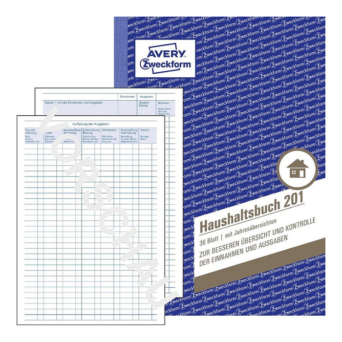 AVERY Zweckform Haushaltsbuch Formularbuch 201 AVERY Zweckform Haushaltsbuch Formularbuch 201