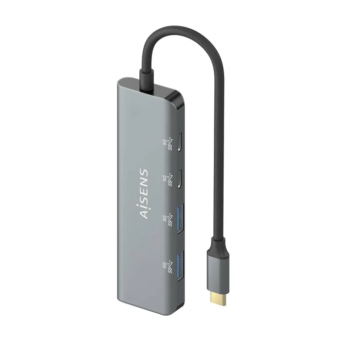 Aisens Hub USB 3.2 Gen 1 con 2xUSB-C y 2xUSB-A, Gris