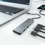 Aisens Hub USB 3.2 Gen 1 con 2xUSB-C y 2xUSB-A, Gris