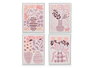 Giftdecor Cuadro Lienzo Marco Blanco Jarrones Rosa Surtidos 30x40x3 cm (Set de 4)