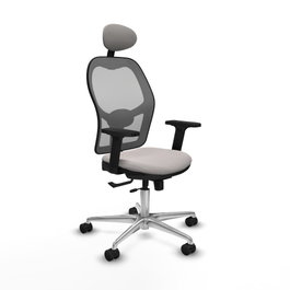 PIQUERAS Y CRESPO Silla de Oficina Jorquera con Mecanismo Sincro/Traslack Blanco y Gris