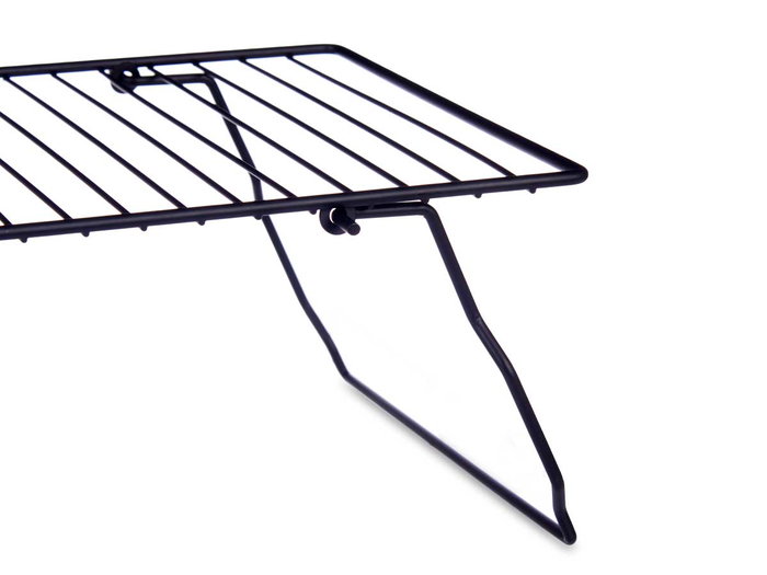 Kinvara Soporte Estanteria Plegable Metal Negro 37x3.5x23.5 cm (Set de 8)