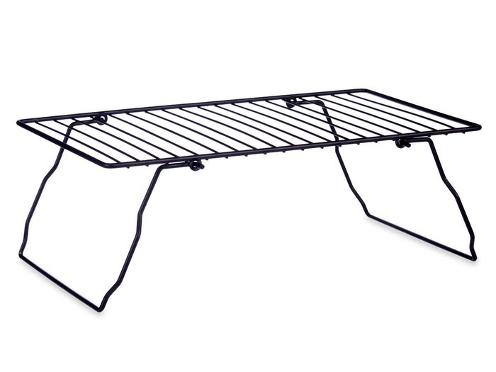 Kinvara Soporte Estanteria Plegable Metal Negro 37x3.5x23.5 cm (Set de 8)