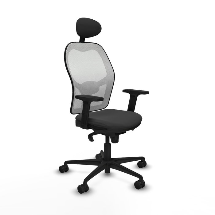 PIQUERAS Y CRESPO Silla de oficina Jorquera con mecanismo Sincro, Gris oscuro y Blanco PIQUERAS Y CRESPO Silla de oficina Jorquera con mecanismo Sincro, Gris oscuro y Blanco