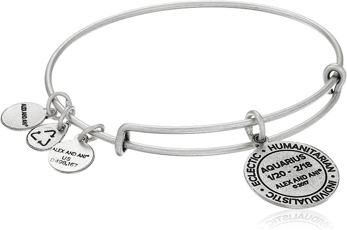 Alex And Ani Pulsera Acuario Plateada 17,5cm