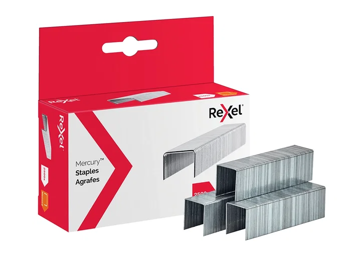 Rexel Mercury Heavy Duty Grapas Acero Inoxidable Caja de 2500 Unidades para Grapadora de Alto Rendimiento