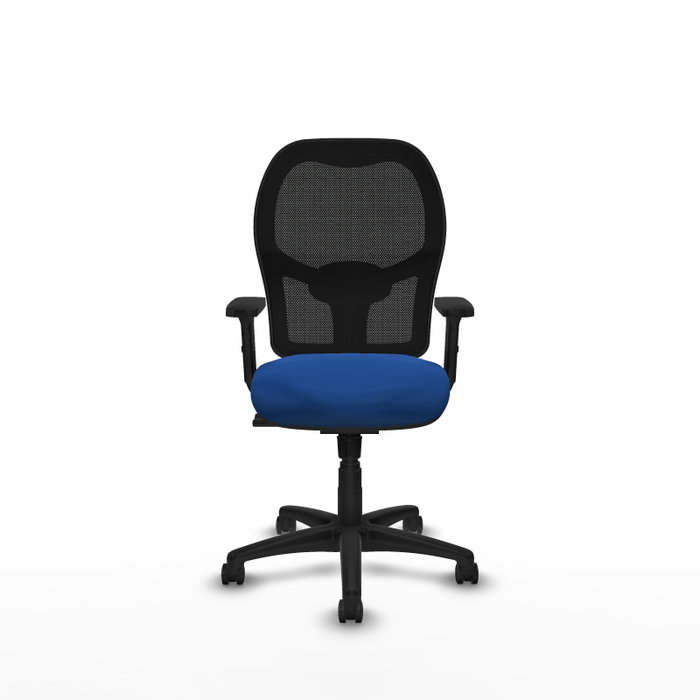 PIQUERAS Y CRESPO Silla de oficina Alocén sincro malla negra y similpiel azul PIQUERAS Y CRESPO Silla de oficina Alocén sincro malla negra y similpiel azul