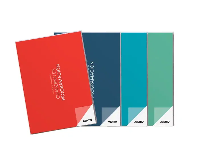 Additio Cuaderno de Programación A4 para Profesorado, 96 Páginas, PVC, Colores Surtidos