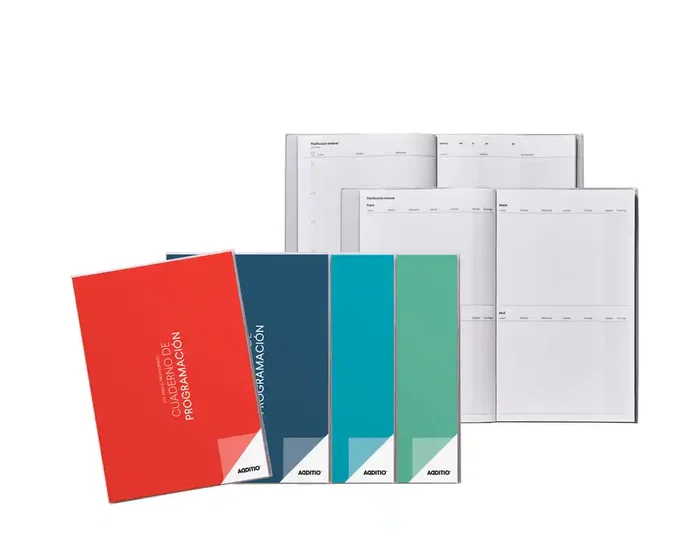 Additio Cuaderno de Programación A4 para Profesorado, 96 Páginas, PVC, Colores Surtidos