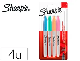 Sharpie Rotulador Permanente Fino Blister 4 Unidades Colores Pastel Surtidos