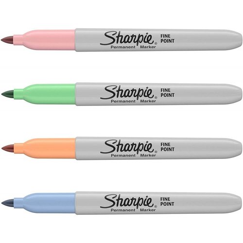 Sharpie Marcador Permanente Fine Punta Redonda 0,9mm Surtido Pastel 4 Unidades
