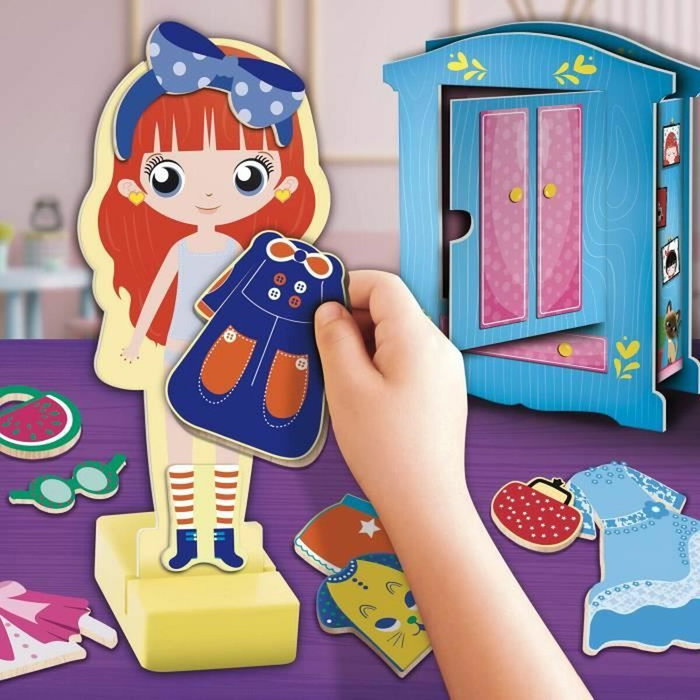 Lisciani Giochi Muñeca de madera para crear fantásticos conjuntos - Método Montessori Lisciani Giochi Muñeca de madera para crear fantásticos conjuntos - Método Montessori