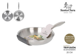 Santa Clara Sartén de Acero 20 cm - Sartén Trifusión de Acero Santa Clara 20 cm de Diámetro (8 Unidades)
