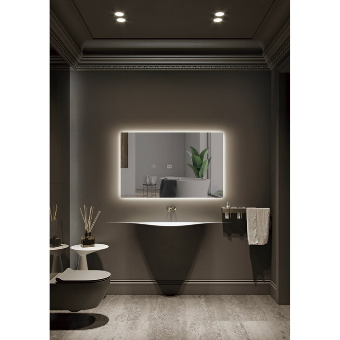 LIMEX Espejo Iluminado Baño Italia 100cm Blanco Frío Sensor Antivaho/On-Off
