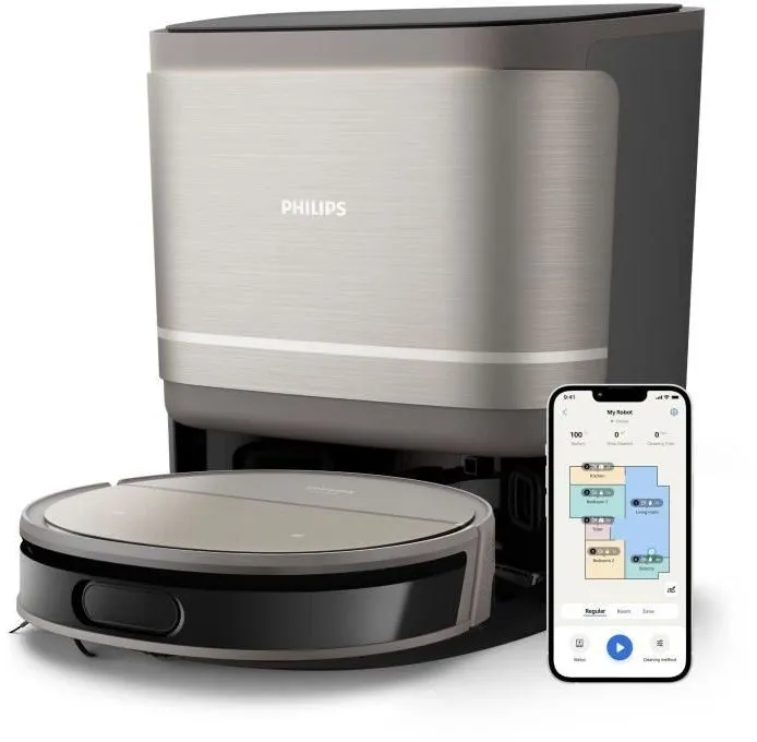 Philips Robot aspirador y fregona XU9100/10 - 8000 Pa - 280 min - Metal / Negro Philips Robot aspirador y fregona XU9100/10 - 8000 Pa - 280 min - Metal / Negro