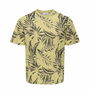 Camiseta de Manga Corta Hombre Only & Sons Onskash Reg Leaf Aop Dorado