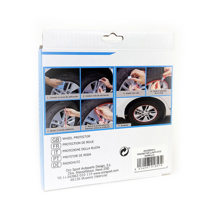 Occ Motorsport Protector de Llantas Color Blanco OCCDEC010 - Reduce daños por roces, adhesivo 3M, 600 x 2 cm, fácil instalación