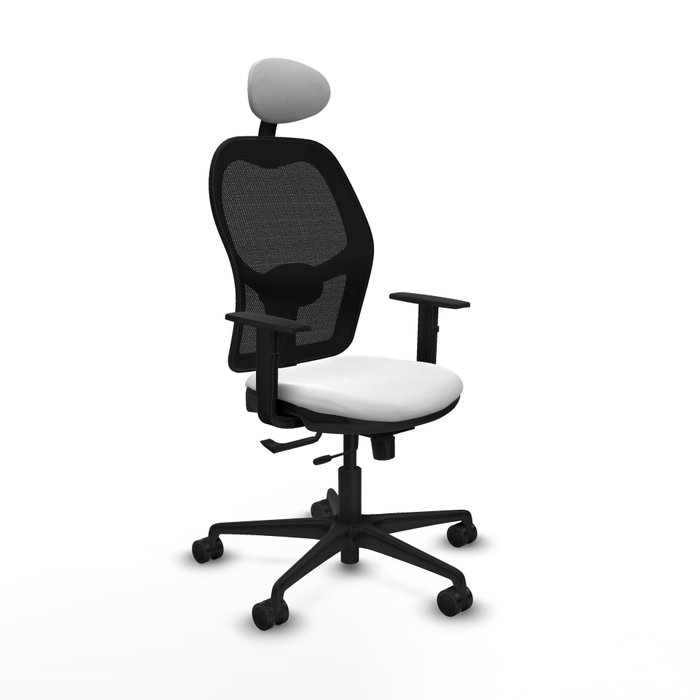 PIQUERAS Y CRESPO Silla de oficina Jorquera con mecanismo Sincro/Traslack, Blanco/Negro PIQUERAS Y CRESPO Silla de oficina Jorquera con mecanismo Sincro/Traslack, Blanco/Negro