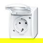 Busch-Jaeger 20EW-54 Enchufe con tapa abatible Ocean IP44 Blanco