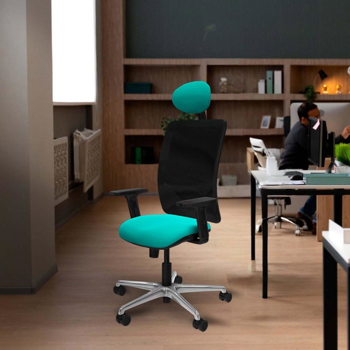 PIQUERAS Y CRESPO Silla de oficina Zulema con mecanismo Sincro, Naranja y Blanco