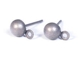 Innspiro Pendiente metálico calota grande plateado envejecido 5,0x14,7mm