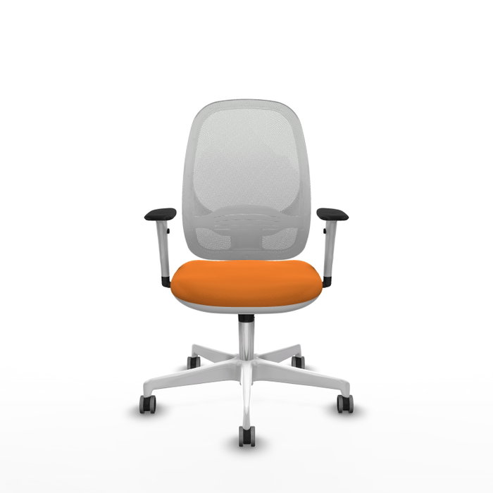 PIQUERAS Y CRESPO Silla de oficina Cilanco con mecanismo Sincro, Naranja y Blanco