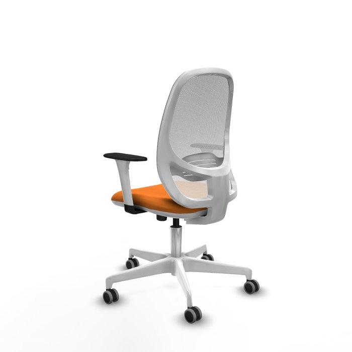 PIQUERAS Y CRESPO Silla de oficina Cilanco con mecanismo Sincro, Naranja y Blanco