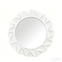 DKD Home Decor Espejo de MDF y Cristal Blanco con Acabado Rugoso 81x78 cm