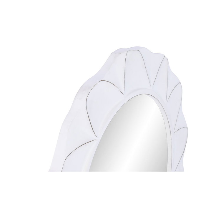 DKD Home Decor Espejo de MDF y Cristal Blanco con Acabado Rugoso 81x78 cm