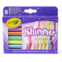 Crayola Set de 8 Rotuladores con Efecto Glitter 58-8648 - Rotuladores Purpurina Colores Vivos para Proyectos Creativos
