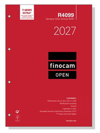 FINOCAM Recambio Agenda Anual 2027 R4099 OPEN 4000 210x297 mm