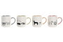 DKD Home Decor Tazas de Porcelana Surtidas Gato y Perro 480ml