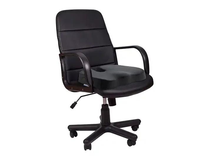 Q-connect Cojin de asiento de espuma viscoelastica, Negro, 460x370x75 mm