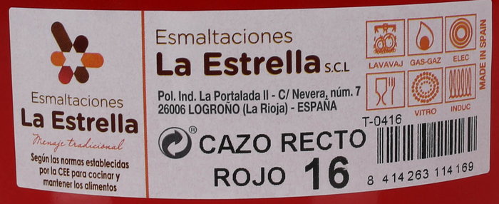 La Estrella Cazo Recto 16 cm Rojo (6 Unidades)