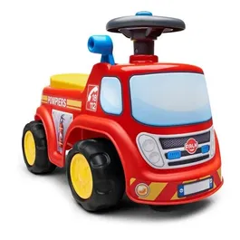 Falk Coche de Bomberos para Niños con Asiento Abatible y Volante Direccional con Bocina