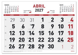 MYRGA Calendario de escritorio Falldilla mensual 2027 430x310 mm