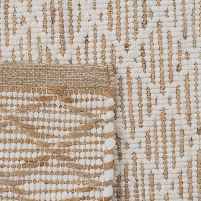 Alfombra Blanco-Natural Yute-Algodón 80 X 150 cm Alfombra Blanco-Natural Yute-Algodón 80 X 150 cm