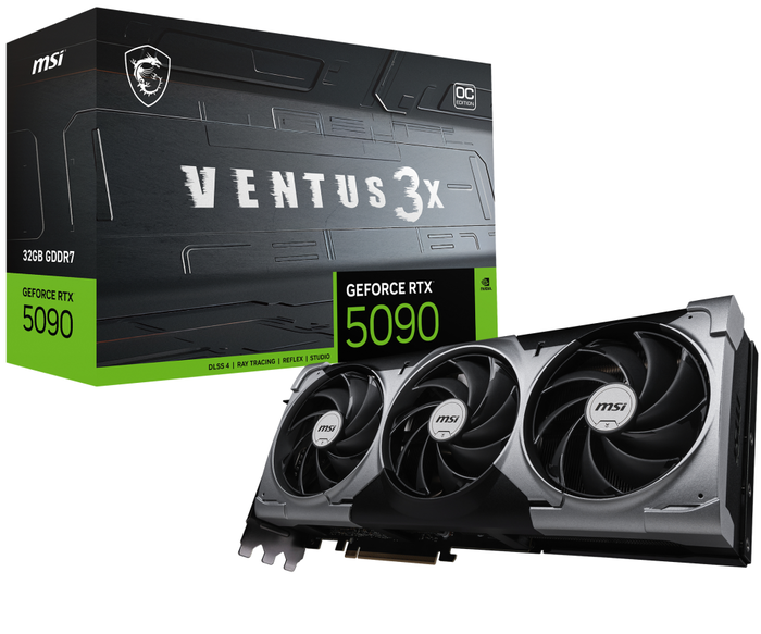 MSI VENTUS GEFORCE RTX 5090 32G 3X OC Tarjeta Gráfica NVIDIA 32 GB GDDR7 7680 x 4320 Pixeles PCI Express x16 5.0 MSI VENTUS GEFORCE RTX 5090 32G 3X OC Tarjeta Gráfica NVIDIA 32 GB GDDR7 7680 x 4320 Pixeles PCI Express x16 5.0