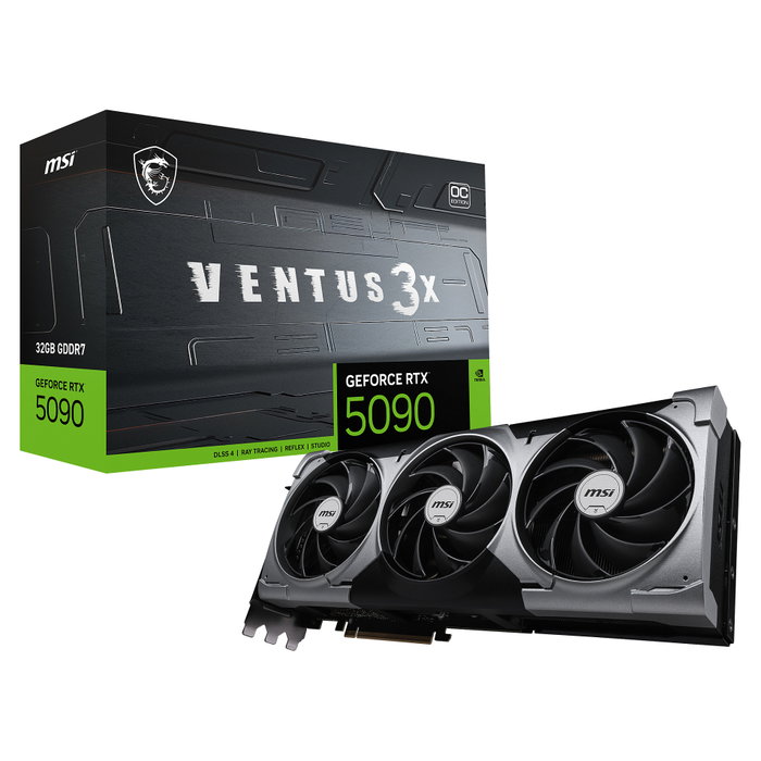 MSI VENTUS GEFORCE RTX 5090 32G 3X OC 32 GB GDDR7 Negro MSI VENTUS GEFORCE RTX 5090 32G 3X OC 32 GB GDDR7 Negro