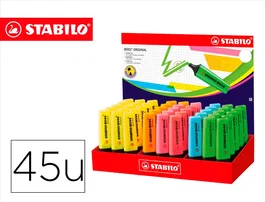 Stabilo BOSS Original Marcadores Fluorescentes Surtidos Expositor de 45 Unidades