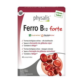 Physalis Ferro B12 Forte 45 comprimidos - Complemento alimenticio hierro y vitamina B12 contra la fatiga