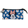 Estuche Portatodo Triple ECO Happy Field Disney Minnie Mouse Azul Oscuro